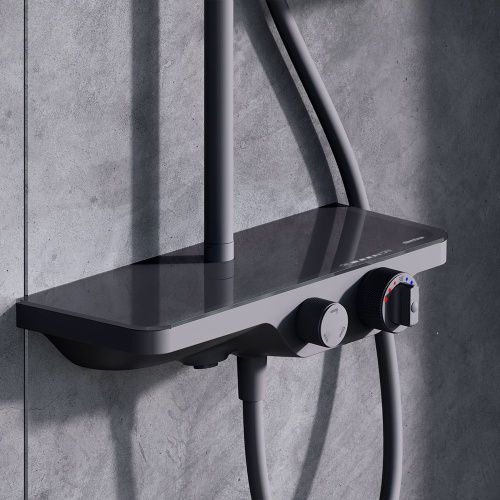 Душевая стойка Damixa Apollo 947760300 настенная цвет черный - фото 5