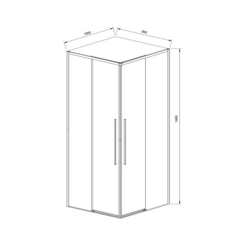 Душевой уголок Vincea Slim-N VSS-4SN9010CLB 100х90 стекло прозрачное профиль черный без поддона - фото 5