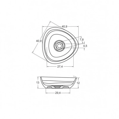 Раковина Riho OVIDEO W021001105 40х40 накладная цвет белый - фото 2