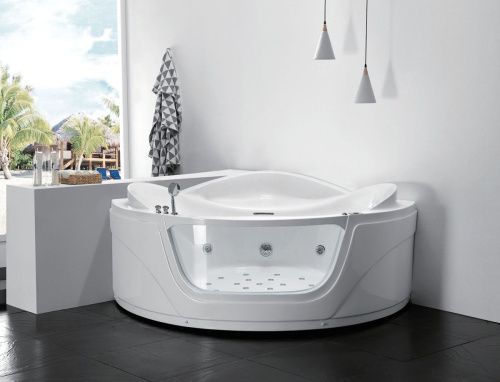 Ванна акриловая гидромассажная Gemy G9247 K 165х165 угловая четверть круга с каркасом - фото 2