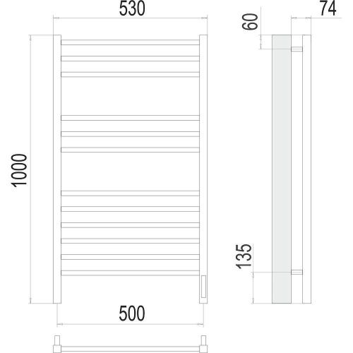 Полотенцесушитель электрический Terminus 4670078526298 55х100 хром - фото 3