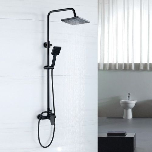 Душевая стойка Bond Cube B01-8488 настенная цвет черный - фото 5