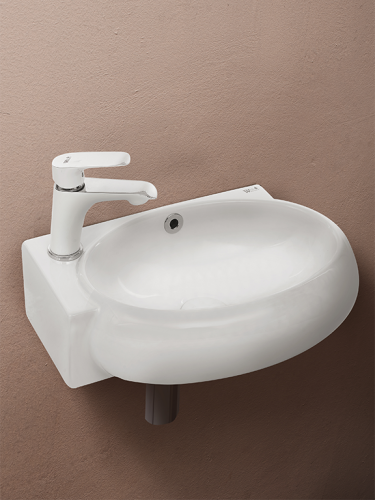 Раковина из сантехнического фаянса WeltWasser WW SK 10000003874 40х30 подвесная цвет белый 1 отверстие под смеситель - фото 2