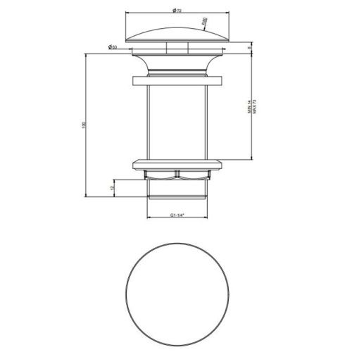 Донный клапан для раковины Gessi Technical Accessories 01391#149 никель - фото 2