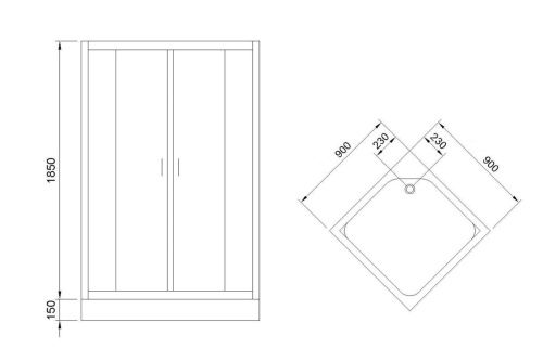 Душевой уголок Royal Bath HP RB90HP-C-BL 90х90 стекло матовое профиль черный с поддоном - фото 3