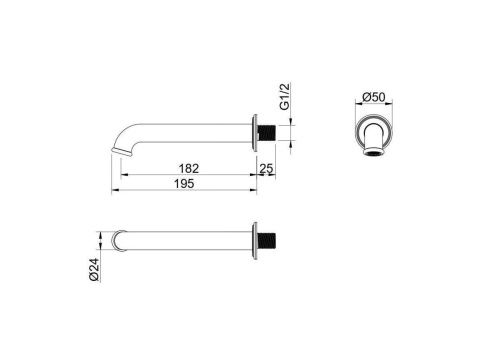 Излив для ванны Aquatek КЛАССИК AQ1541PG настенный золото - фото 4