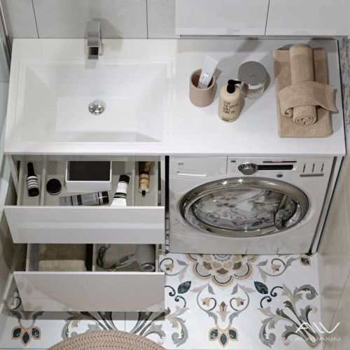 Тумба с раковиной Alavann Soft ALV0994000 120х50 напольная цвет белый - фото 5