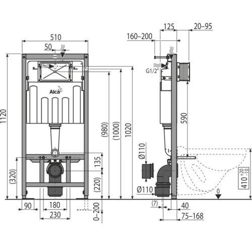 Инсталляция для унитаза Alcadrain  AM101/1120-0001 - фото 3