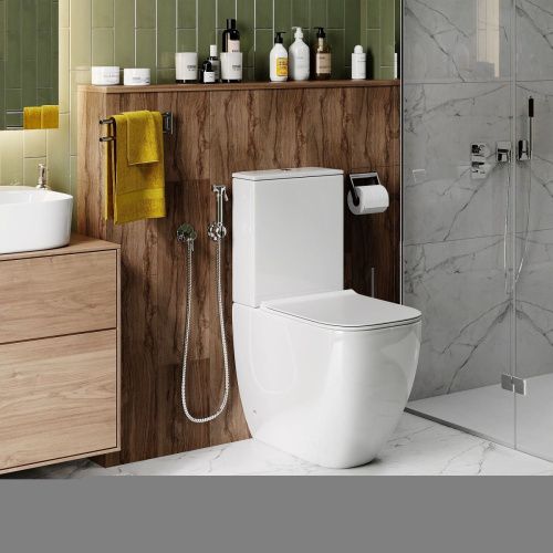 Унитаз напольный с бачком Cerutti SPA CT8708 белый с сиденьем микролифт безободковый каскадный смыв - фото 3