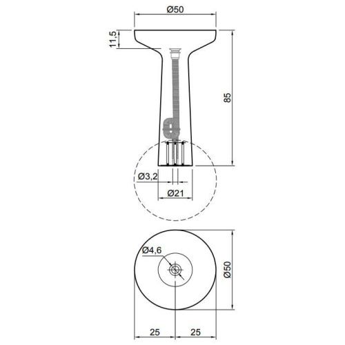 Раковина из искусственного камня Antonio Lupi Ago AGO85 Bianco/cr 50 см напольная цвет белый без отверстий под смеситель - фото 2