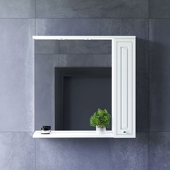 Зеркало-шкаф Damixa Palace One M41MPR0751WG 80х80 подвесной цвет белый