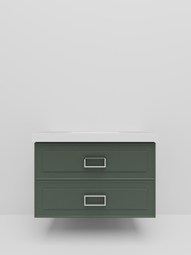 Тумба с раковиной La Fenice Cubo TWIN NFNC-01-CUB-G-100-2-2-100 100х50 подвесная цвет серый - фото 3