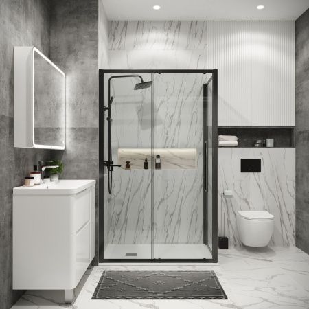 Душевой уголок Grossman Cosmo 120.K33.02.1310.42.00 130х100 стекло прозрачное профиль графит без поддона