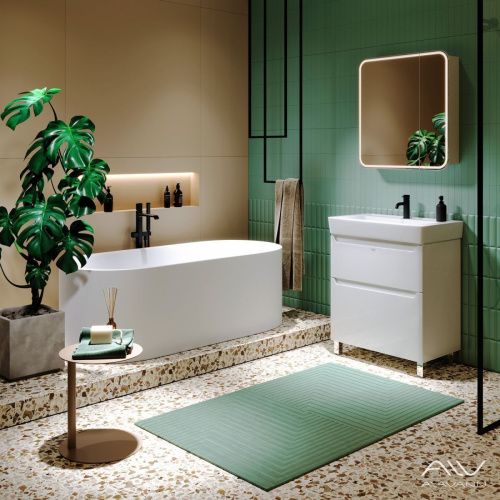 Зеркало-шкаф Alavann Lana ALV0281002 80х80 подвесной цвет белый - фото 4