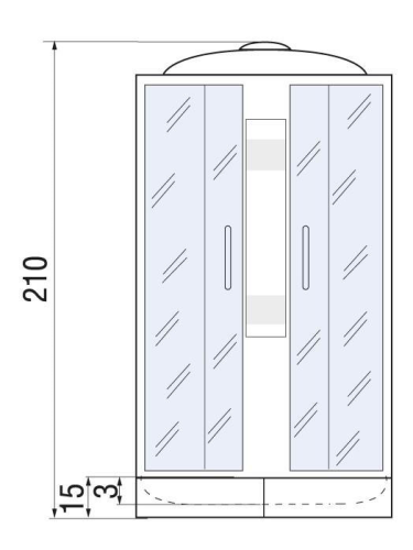 Душевая кабина River NARA LIGHT 10000002955 100х100 четверть круга с крышей ориентация универсальная - фото 2
