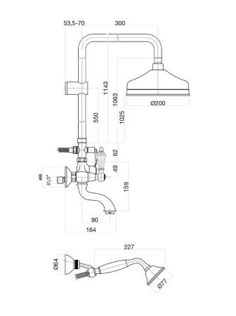 Душевая стойка Fiore 09CR0615 настенная цвет хром