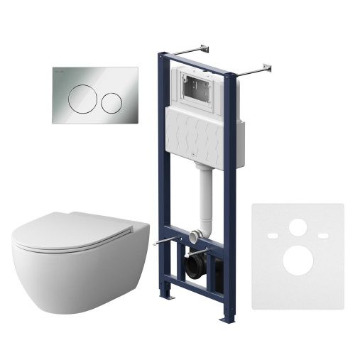 Комплект унитаз с инсталляцией с клавишей смыва Am.Pm Awe IS49051.111700 - фото 2
