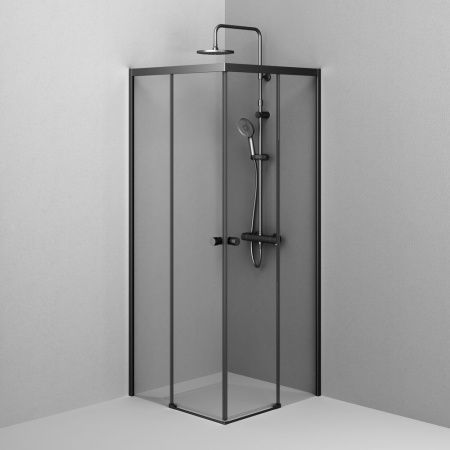 Душевой уголок Am.Pm X-joy W94G-403-8080-BТ1К 80х80 стекло прозрачное профиль черный без поддона