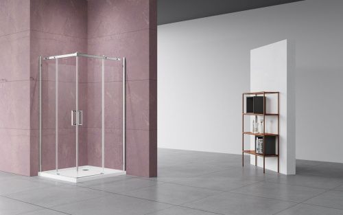Душевой уголок Vincea Dice VSS-4D100CL 100х100 стекло прозрачное профиль хром без поддона - фото 2