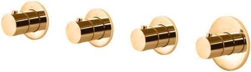 Смеситель для ванны с душем Paffoni Modular Box MDE019HG настенный золото с термостатом