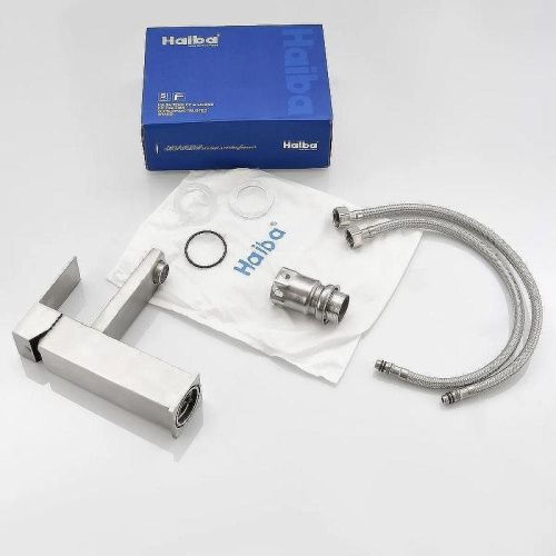 Смеситель Haiba HB803 HB10803 на раковину нержавеющая сталь - фото 4