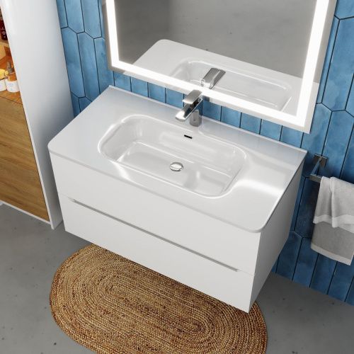 Раковина керамическая Uperwood Monica RMonica90wg 90х50 полувстраиваемая цвет белый - фото 3