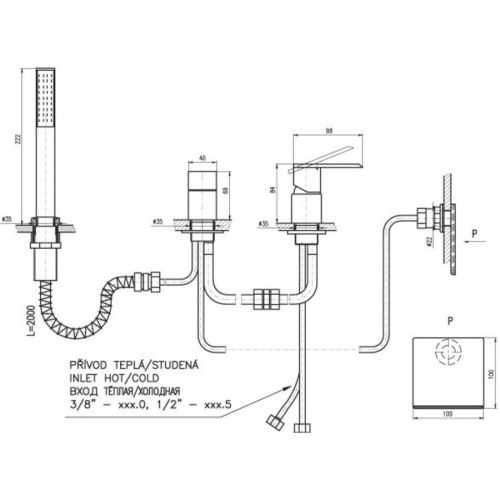 Смеситель RavSlezak Loira LR563.5PZ на борт ванны золото - фото 2