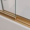 Душевая шторка на ванну Cezares SLIDER SLIDER-FIX-VF-11-90/150-C-BORO 90х150 стекло прозрачное профиль золото брашированное ориентация универсальная