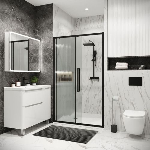 Душевая дверь Grossman Cosmo 100.K33.02.100.21.02 100х195 стекло текстурное профиль черный - фото 5