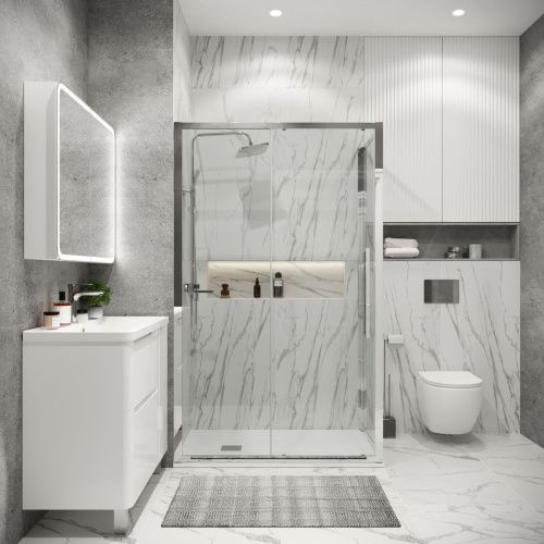 Душевая перегородка Grossman Cosmo 200.K33.02.70.10.00 70х195 стекло прозрачное профиль хром - фото 4