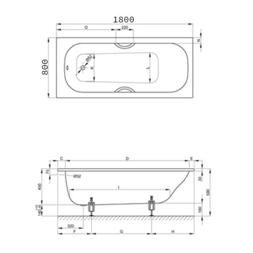 Ванна стальная Bette Classic 1270-000 PLUS 180х80 встраиваемая прямоугольная без ножек - фото 2