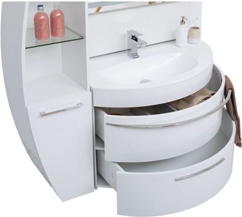 Тумба с раковиной De Aqua Эскалада 00186739 100х50 подвесная цвет белый - фото 3