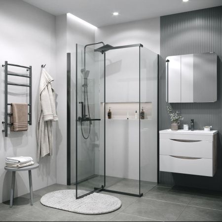 Душевой уголок Grossman Pragma 120.K33.03.1290.42.00 120х90 стекло прозрачное профиль графит без поддона