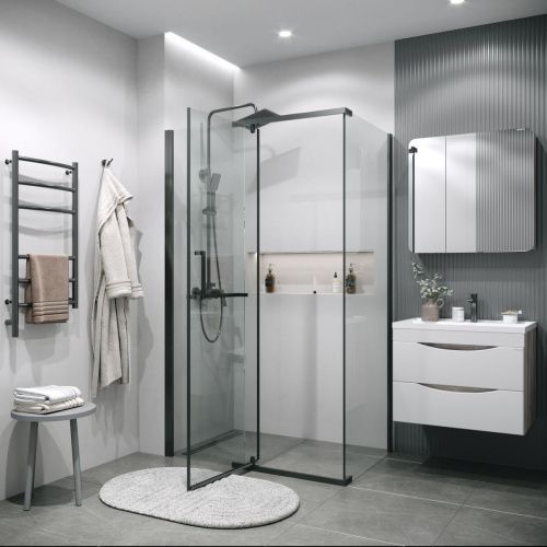 Душевой уголок Grossman Pragma 120.K33.03.1290.42.00 120х90 стекло прозрачное профиль графит без поддона - фото 5