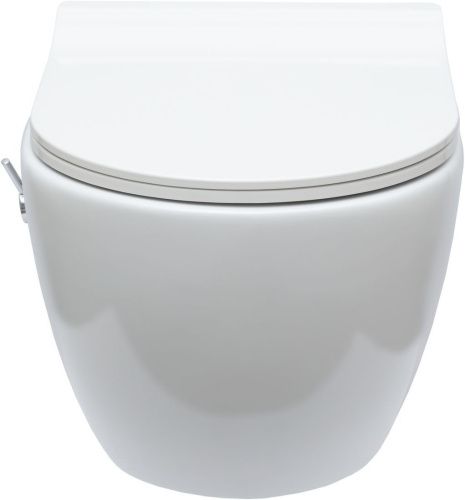 Чаша унитаза подвесная Logan L5W CITY 019100-u-01 цвет белый без сиденья безободковая каскадный смыв - фото 5