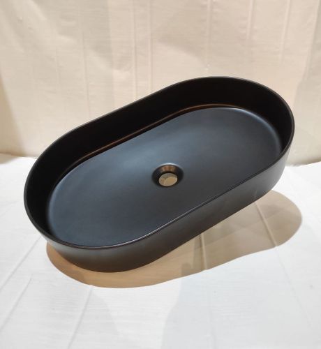 Раковина керамическая White Ceramic Blade W052705 60х40 накладная цвет черный - фото 3