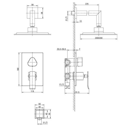 Душевая система LeMark Contest LM5829CW встраиваемая в стену цвет белый/хром - фото 2