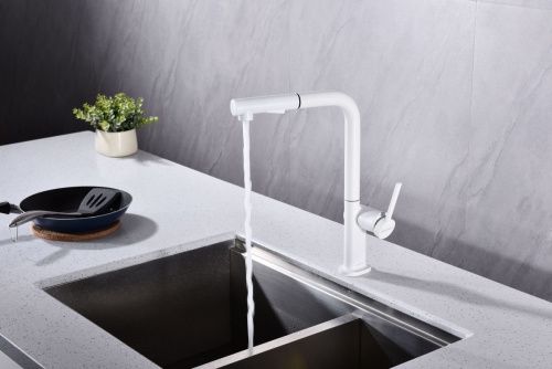 Смеситель для кухни Paulmark NEO Ne214419-WH на мойку белый - фото 3