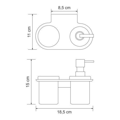 Стакан с дозатором WasserKRAFT 8389 - фото 4