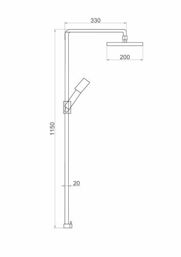 Душевая стойка Fauzt FZs-300 настенная цвет хром - фото 2