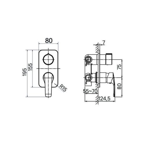 Смеситель для душа IDDIS Ray RAYSB00i68 встраиваемый в стену хром - фото 4