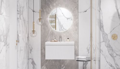 Тумба под раковину Velvex COMPO tp.COM.9696.70.1Y белый глянец 70х40 подвесная цвет белый - фото 5