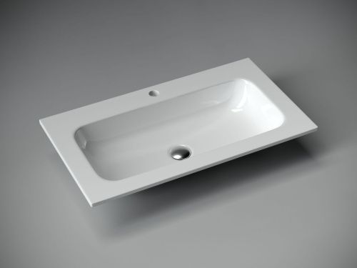 Раковина из сантехнического фарфора Ceramica Nova GRACE CN7012 80х50 накладная цвет белый 1 отверстие под смеситель - фото 2