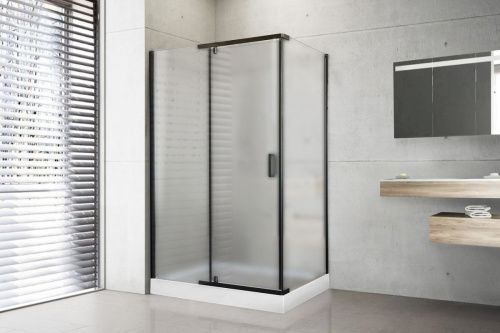 Душевой уголок Royal Bath HPV RB8140HPV-C-BL 140х80 стекло матовое профиль черный с поддоном