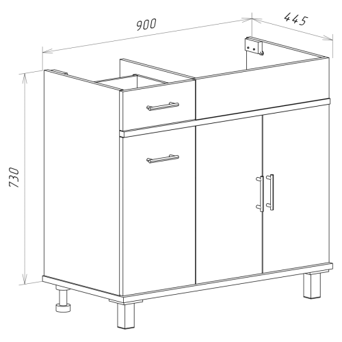 Тумба под раковину Misty Купер П-Куп01090-012БкП 90х40 напольная цвет белый - фото 5