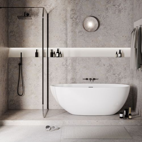 Ванна акриловая Grossman Fly GR-1104 170х75 отдельностоящая овальная с ножками - фото 4