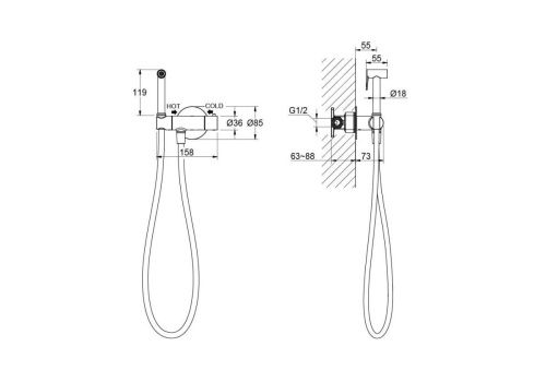 Гигиенический душ Aquatek ОБЕРОН AQ1027CR хром с термостатом - фото 4