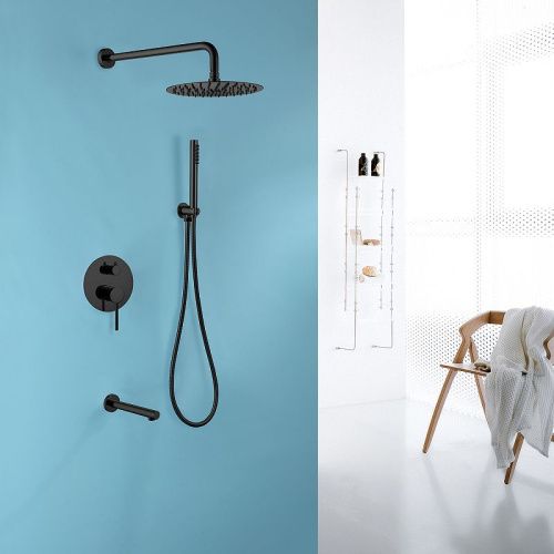 Душевая система Abber AF8817B встраиваемая в стену цвет черный с термостатом - фото 2