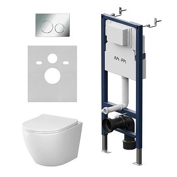 Комплект унитаз с инсталляцией с клавишей смыва Am.Pm Like IS90151.801900