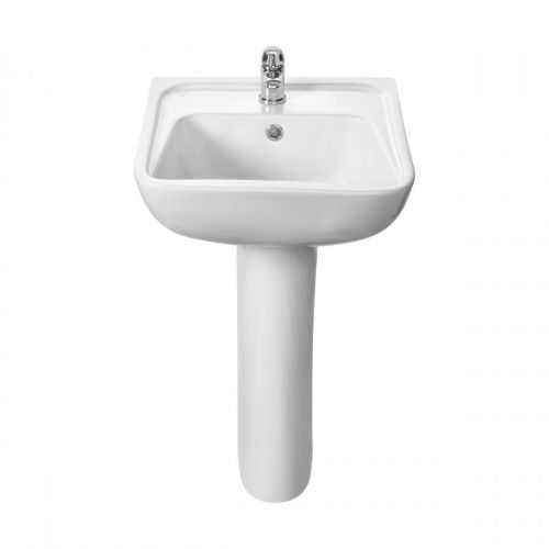 Раковина из сантехнического фарфора Santek Лонги 1WH501753 50х40 подвесная цвет белый 1 отверстие под смеситель - фото 5